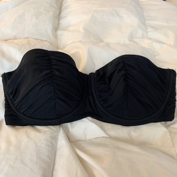 j crew black ruched bikini top 32D medium - Picture 8 of 8